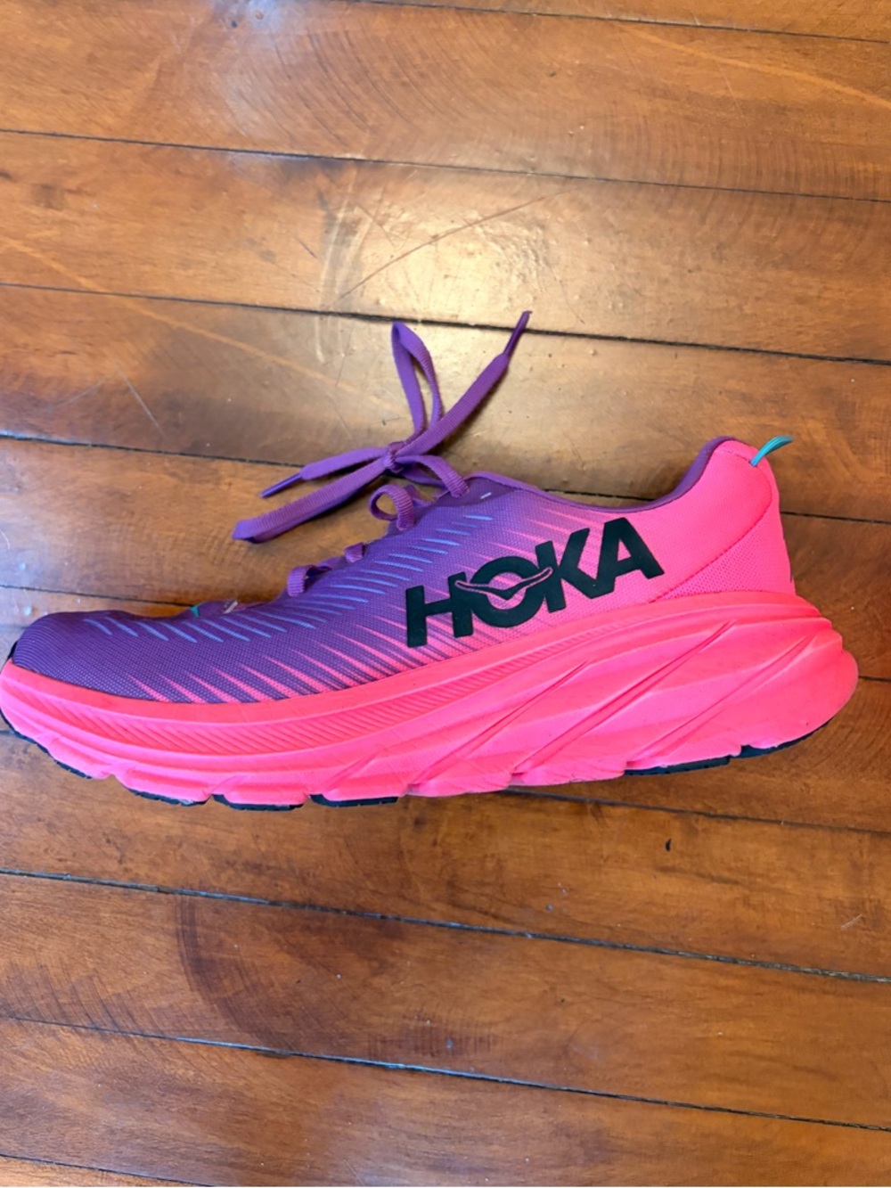 Hoka Pink and Purple Running Shoe